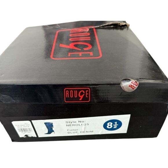 Rouge! Blue Denim Heeled Boots with Stiletto Heel Women’s Size 8.5 - Picture 14 of 14